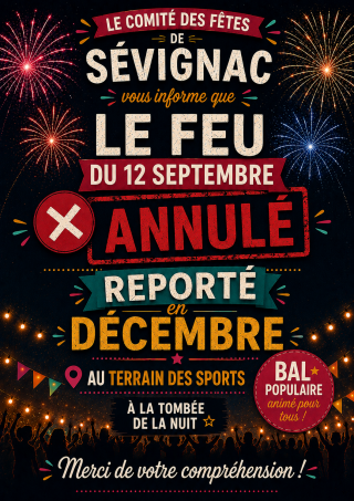 FEU D'ARTIFICE REPORTE